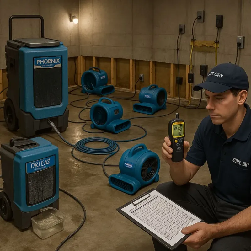 Structural Drying and Dehumidification process in Gonzales County, TX